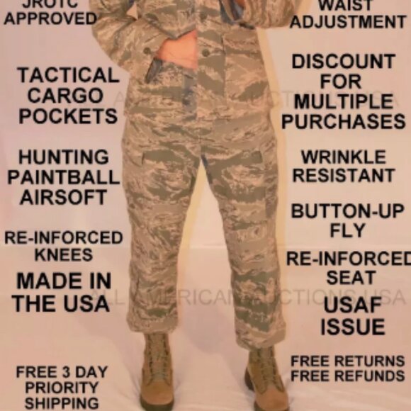 AIR FORCE TROUSERS UTILITY AIRMAN TIGER STRIPE ABU TROUSERS - Picture 1 of 7